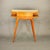 Small and versatile entryway console table with drawer, Italian design from the 1950s. Beech wood frame, ivory white glass...