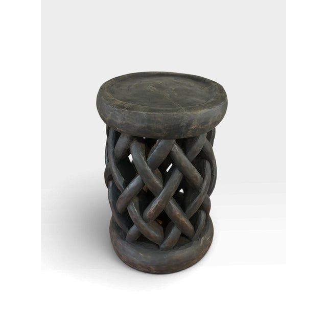 Wood Vintage Tribal Nobility Bamileke Braided Stool/Table Cameroon 16" H For Sale - Image 7 of 9