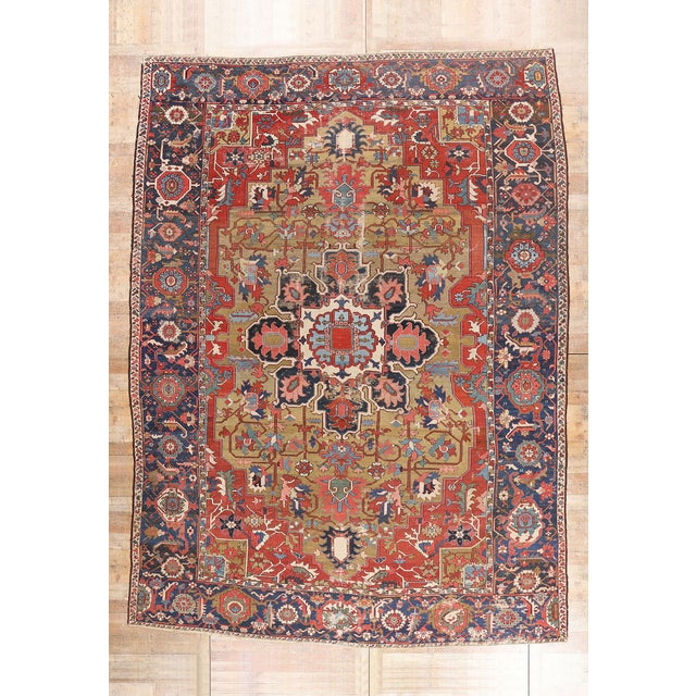 Late 19th Century Persian Serapi Rug, 10'11 X 14'02 For Sale - Image 10 of 10