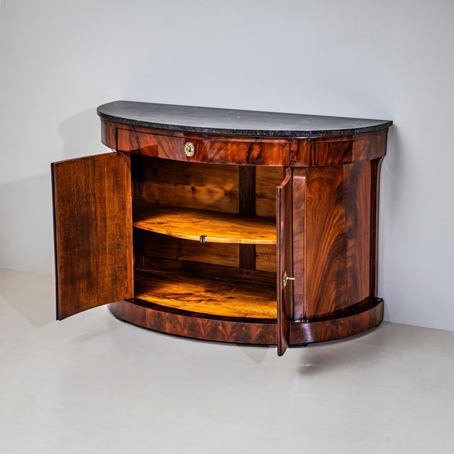 Wood Pair of Demi-Lune Charles X Sideboards, France, circa 1830 For Sale - Image 7 of 10