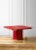 Red Lacquered Hexagonal Dining Table with Brass Details and Molato Crystal Shelf, Italy, 1980s For Sale - Image 4 of 4