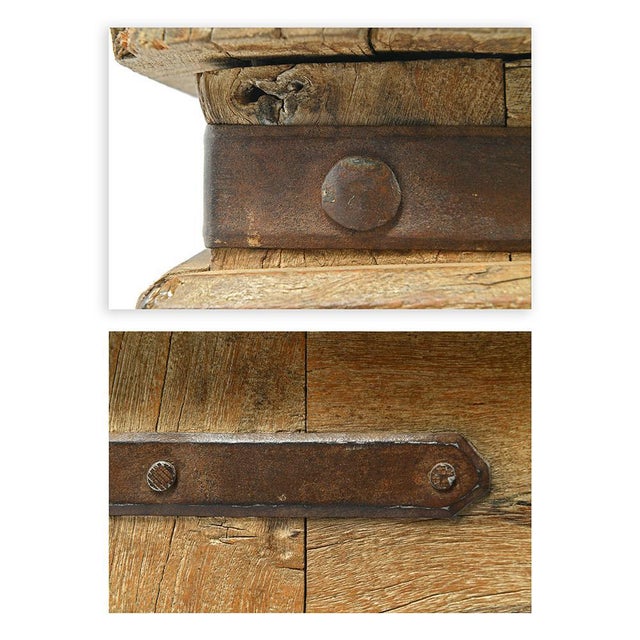 Long Wooden Studded Table Studded For Sale - Image 5 of 7