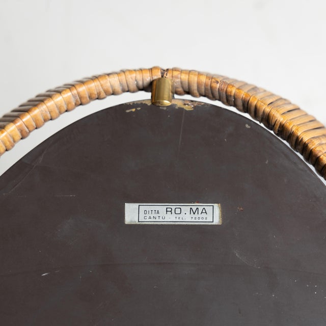 Oval Rattan Mirrors, Set of 2, in Good conditions. Designed 1960 to 1969