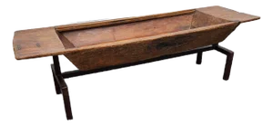 Dough Trough Coffee Table With Iron and Glass