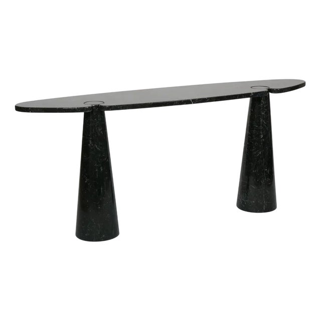 Vintage Console in Black Marble by Mangiarotti, 1960s For Sale
