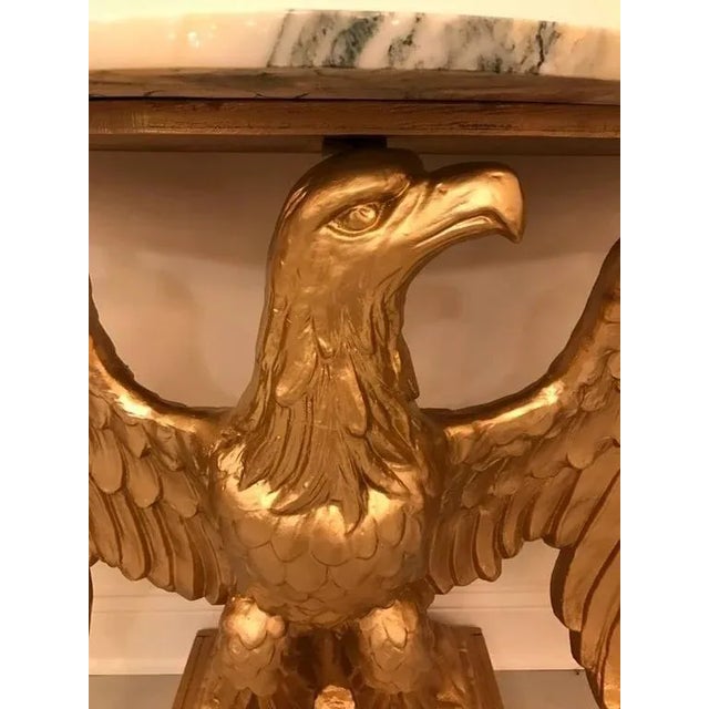 Giltwood American Eagle Console Table With Marble Top For Sale - Image 4 of 10