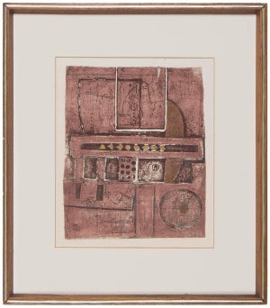 Zvi Tolkovsky, Untitled Israeli Abstract Collagraph AP Print