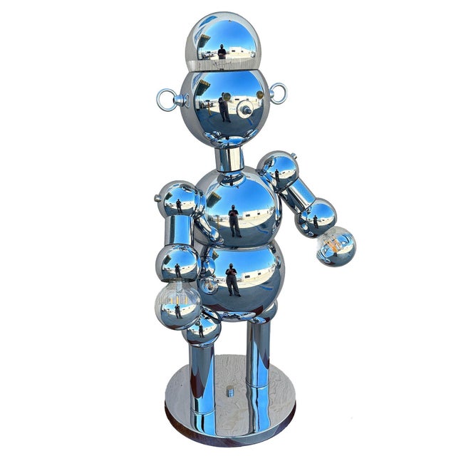 1975 Post-Modern Chrome Bubble Ball Robot Lamp by Torino Lamps For Sale - Image 9 of 12