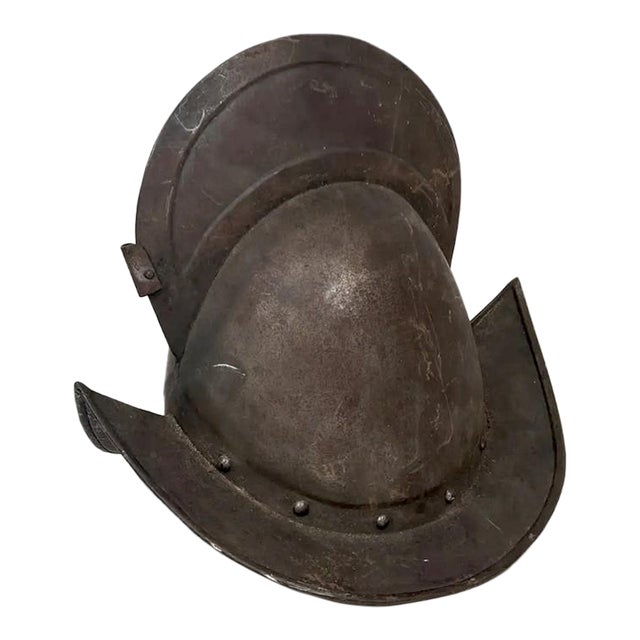 Antique 17th Century Medieval Spanish or German Comb Morion Helmet For Sale