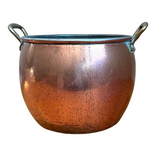 Vintage Hammered Copper and Brass Planter For Sale