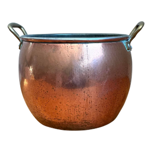 Vintage Hammered Copper and Brass Planter
