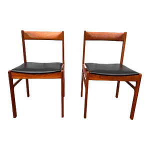 Pair of Mid Century Modern Danish Teak Dining Side Chairs
