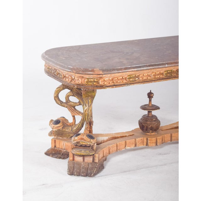 Rectangular Coffee Table with Marble Top, 1920s For Sale - Image 6 of 13