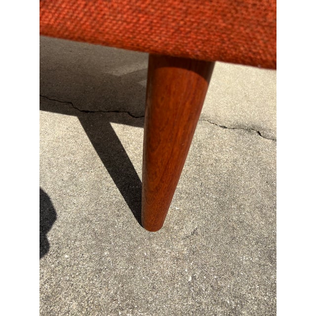 Mid-Century Modern Mid 20th Century Mid Century Modern Norwegian Teak Sofa Attributed to Pi Langlos Fabrikker, Four Seater - Unmarked For Sale - Image 3 of 12