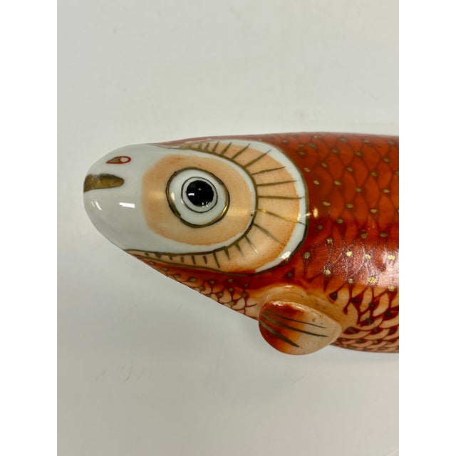 1990s Vintage Chinese Hand Painted Carp/Koi Fish Box With Lid For Sale - Image 5 of 11