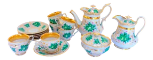 Late 19th Century European Porcelain Tea - Set of 13pcs