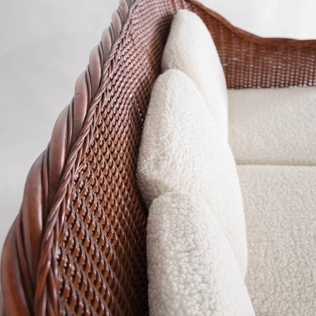 White Rattan Living Room Set, 1970s, Set of 3 For Sale - Image 8 of 18