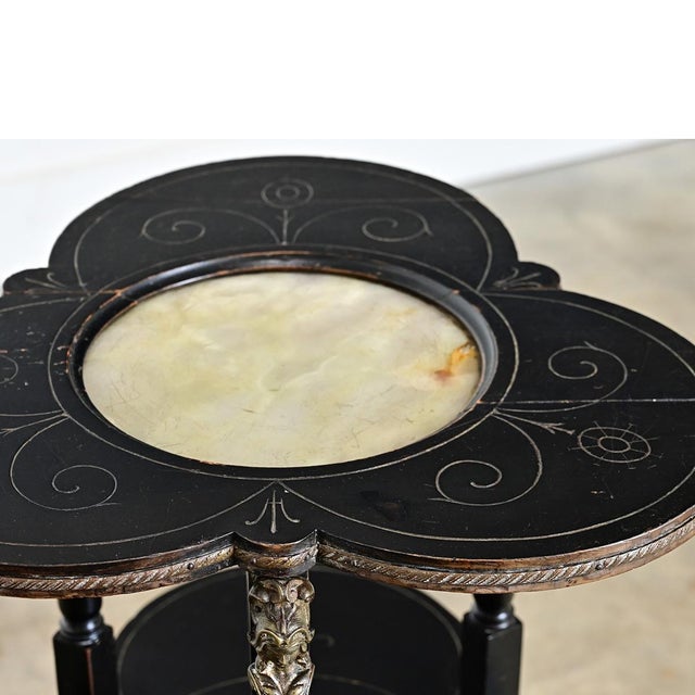 Metal 19th Century Napoléon III Etched & Ebonized Étagère For Sale - Image 7 of 16