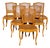 French Provincial Louis XV Style Cane and Cherrywood Dining Chairs, Set of 6 For Sale
