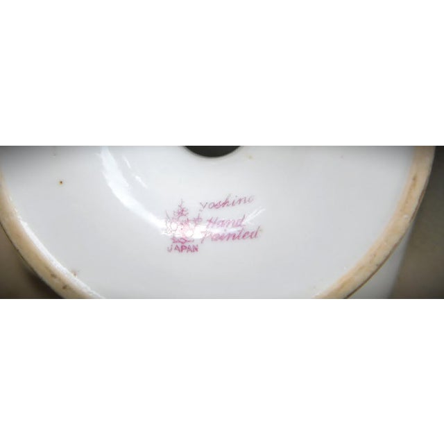 White Noritake Yoshino Vintage Japanese Porcelain Hand-Painted Gold Leaf Footed Nut Candy Dish For Sale - Image 8 of 10