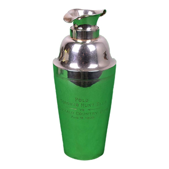 Polo Toronto Hunt Club vs Buffalo Country Club 1909 Sterling Silver Cocktail Shaker For Sale