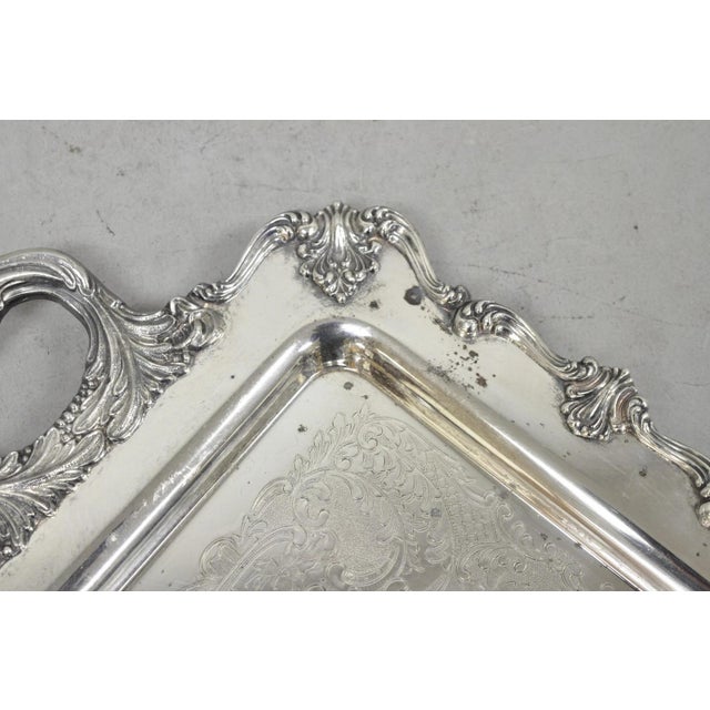 Metal Mid 20th Century W&s Blackinton Victorian Silver Plated Narrow Serving Platter Dish Bar Tray For Sale - Image 7 of 14