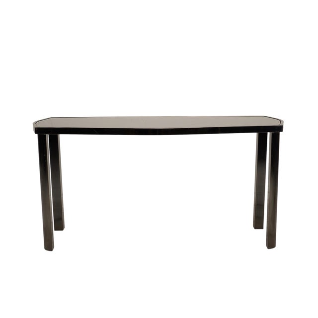 DIA - Design Institute America 1970s Dia Design Institute America Smoked Glass and Chrome Sofa Console Table For Sale - Image 4 of 17