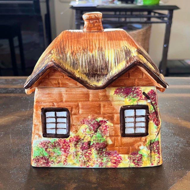 Selling this Vintage 1950’s Ye Olde Cottage Cookie/ Biscuit Tin by Price Kensington. Made in England. Dimensions: 7 inches...