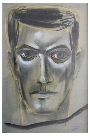 Kurts Fridrihsons, Portrait, Pastel on Paper