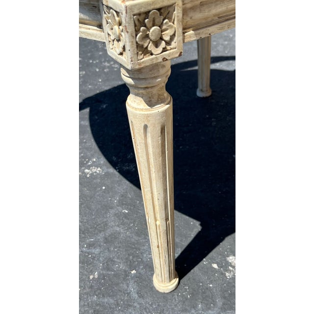 Cream Early 20th Century Pair of Louis XVI Style Cabriolet Chairs. Hand Carved, Painted. For Sale - Image 8 of 18