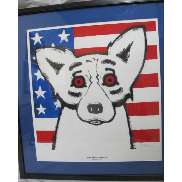 Contemporary George Rodrigue Signed Limited Edition God Bless America Blue Dog Print For Sale - Image 3 of 10