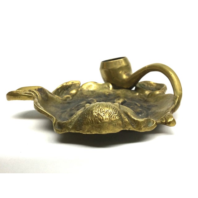 Antique Victorian Solid Brass Carved Bulldog Ashtray Match Holder For Sale - Image 12 of 13