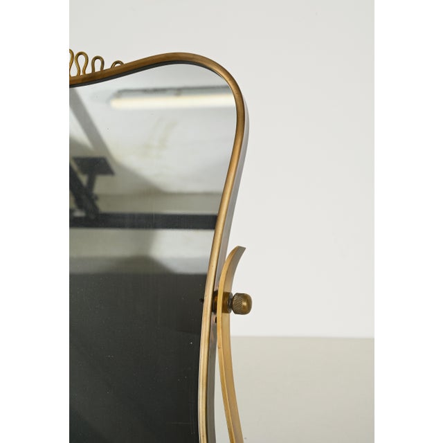 Brass Adjustable Table Mirror attributed to Gio Ponti for Fontana Arte, Italy, 1940s For Sale - Image 13 of 17