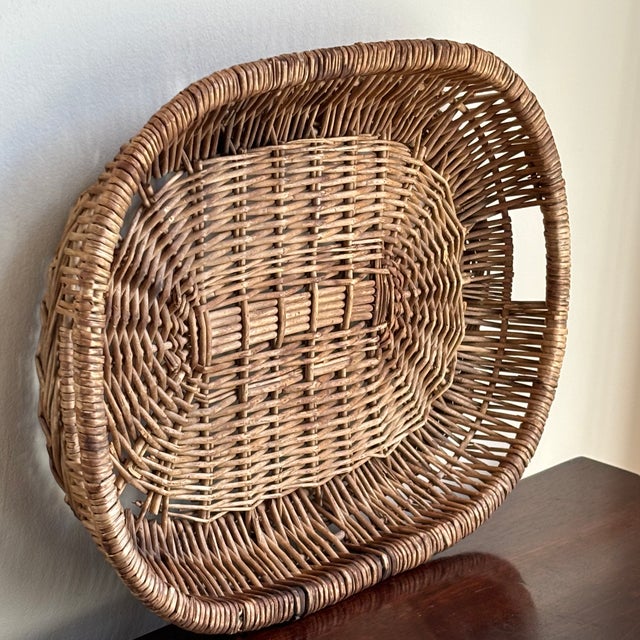 Rustic European Wicker Tray For Sale In Baltimore - Image 6 of 11