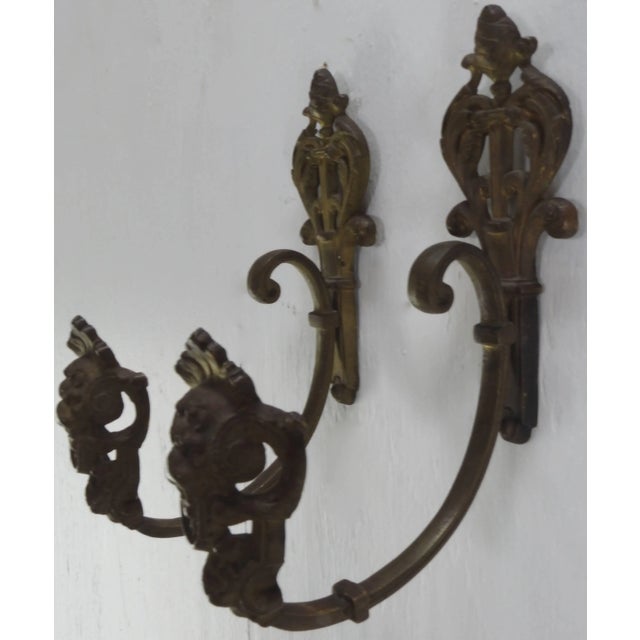 French Bronze Curtain Tie Back Hooks With Faces For Sale In Nashville - Image 6 of 11