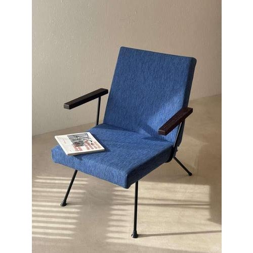Petrol Blue Model 1409 Armchair by André Cordemeyer for Gispen, 1960s For Sale - Image 5 of 13