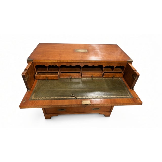 Vintage Campaign Dresser With Brass Hardware For Sale - Image 4 of 6