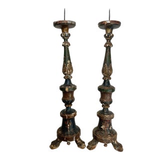 18th Century Italian Altar Prickets- a Pair For Sale