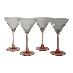 Vintage Made in France Blush Pink Martini Glasses - Set of 4