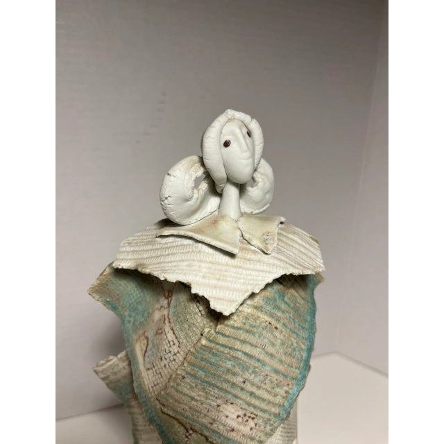 Contemporary Contemporary Studio Art Pottery Woman Matte Porcelain Figure Statue For Sale - Image 3 of 8