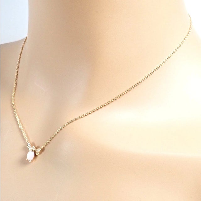 Chaumet Rose Gold Attrape-Moi Diamond Pink Opal Necklace For Sale - Image 12 of 13