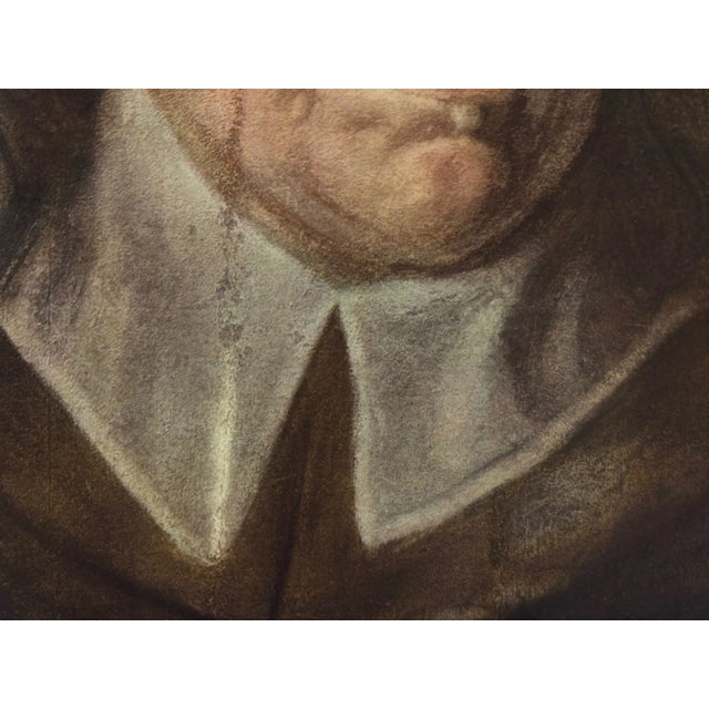 Wood Circa 1910 Oliver Cromwell Portrait Chromolithograph After Sir Peter Lely Medici Society For Sale - Image 7 of 11