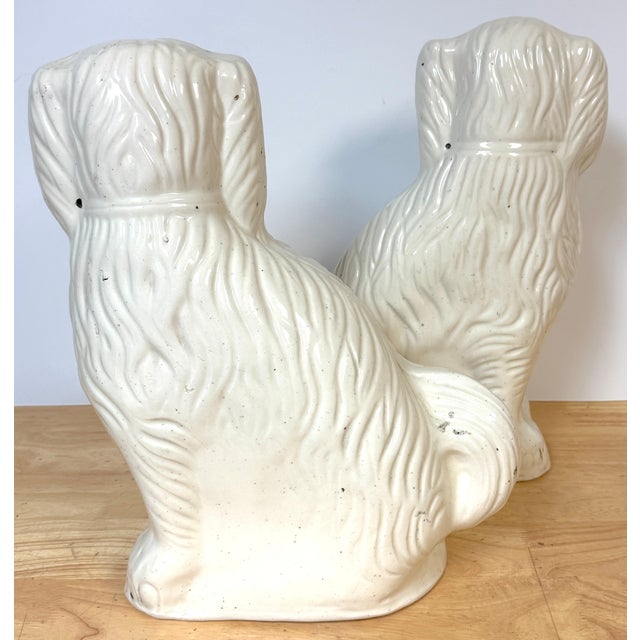 Large 19th C. English Staffordshire Pottery Spaniels, Great Scale & Expressions For Sale - Image 12 of 18