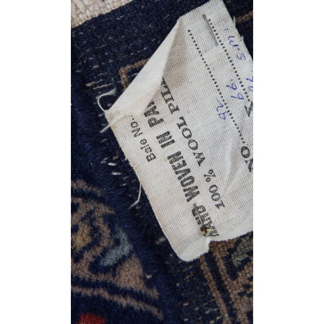 Blue Dark Blue Rug in Wool For Sale - Image 8 of 9