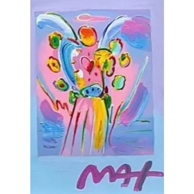Vintage Boho Peter Max Hand Painted Serigraph For Sale - Image 9 of 12