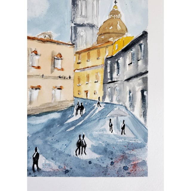 2020s "Sulmona, Italy" 2022 Architectural Watercolor Painting by Emerging Artist Ben Resini, Signed For Sale - Image 5 of 10