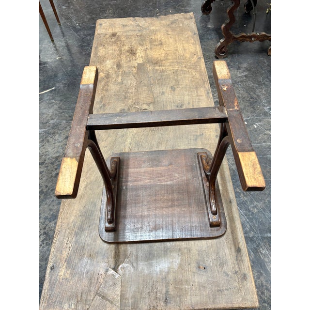 Early 20th Century French Walnut Bentwood Trestle Side Table For Sale - Image 18 of 18