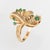 Mid-Century Modern 60s Vintage Emerald Scroll Ring Sz 6 14k Gold Band Cocktail Fine Jewelry For Sale - Image 3 of 7