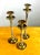 Vintage Maitland Smith Style Chrome and Brass Faux Bamboo Candlestick Holders—set of 3 For Sale In New York - Image 6 of 8