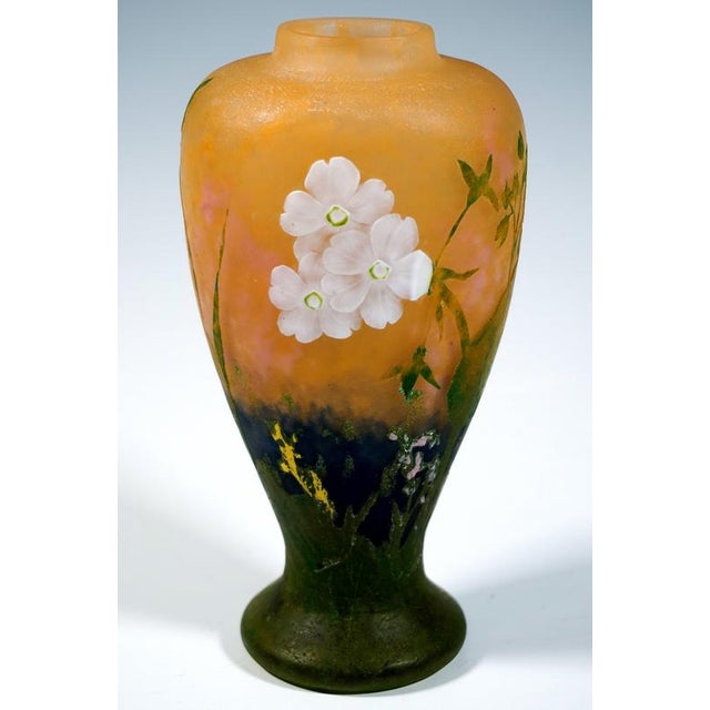 1920s Art Nouveau Cameo Vase with Primroses Decor from Daum Nancy, France, 1920 For Sale - Image 5 of 12